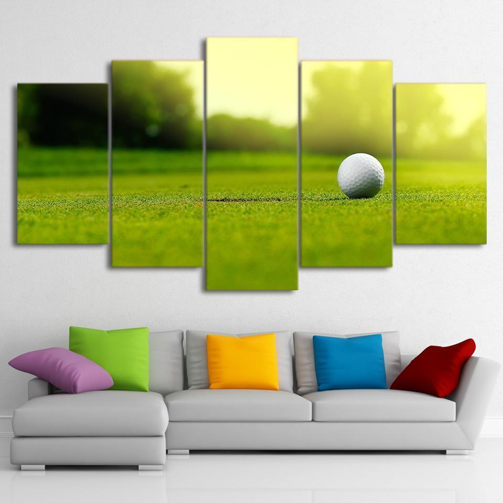 Golf Course Ball Poster - Sport 5 Panel Canvas Art Wall Decor.jpg