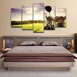 golf professional golf course sport 5 panel canvas art wall decor