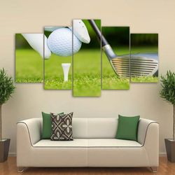 golf ready for kickoff sport 5 panel canvas art wall decor