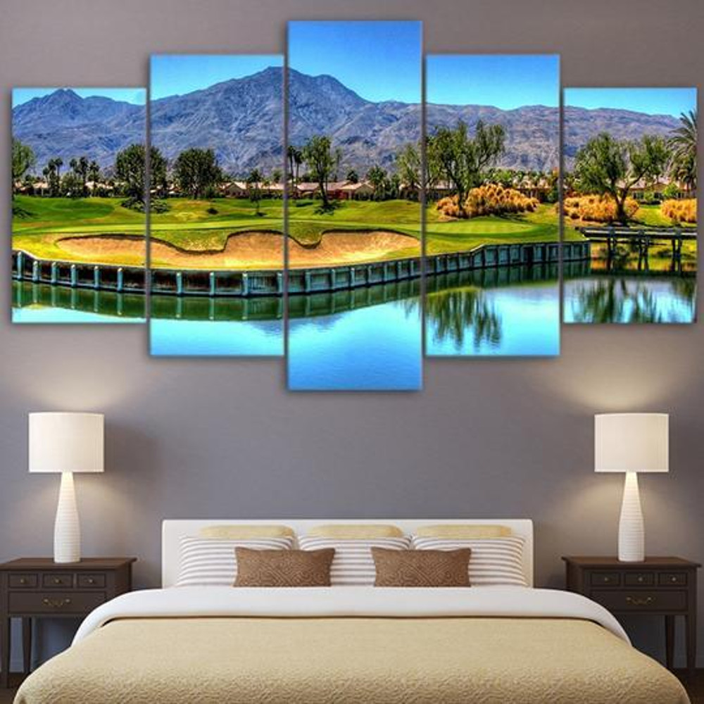 Golfing In The Desert - Sport 5 Panel Canvas Art Wall Decor.jpg