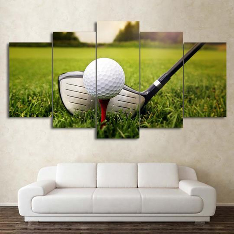 Golfing Tee Shot - Sport 5 Panel Canvas Art Wall Decor.jpg