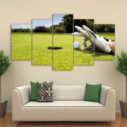 golfing tempted to cheat sport 5 panel canvas art wall decor