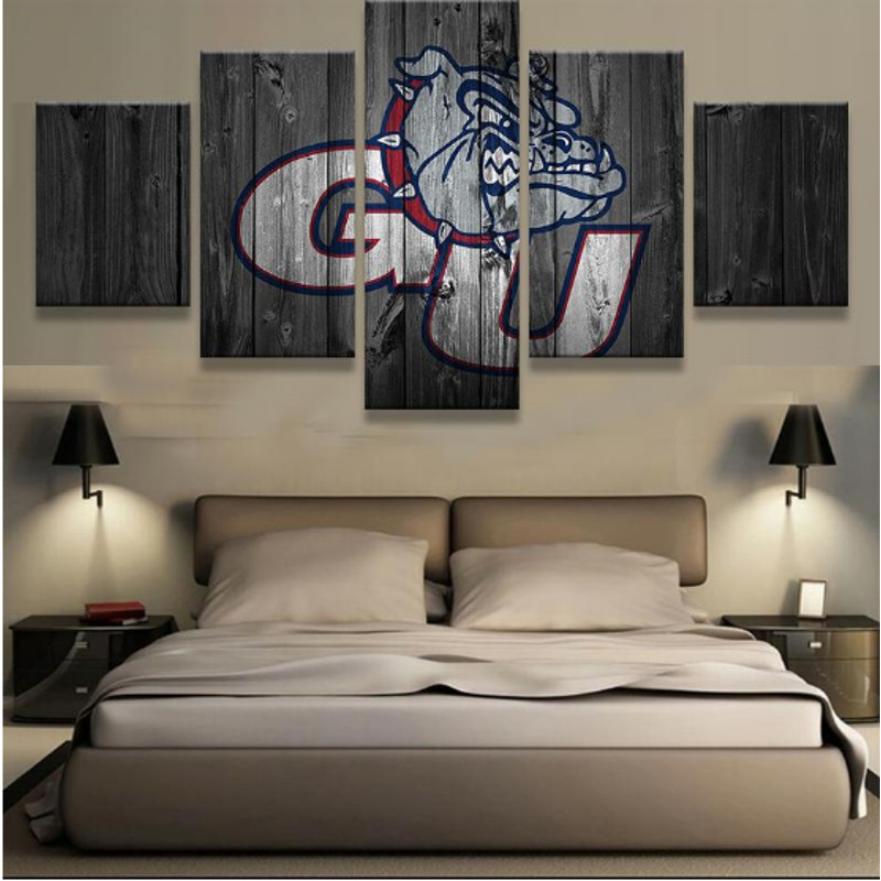 Gonzaga Bulldogs Barn Wood - Sport 5 Panel Canvas Art Wall Decor.png