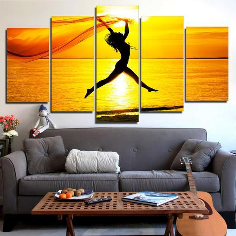 Gymnast On The Beach - Sport 5 Panel Canvas Art Wall Decor.jpg