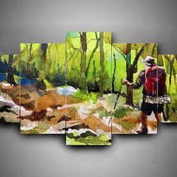 hiking 1 sport 5 panel canvas art wall decor