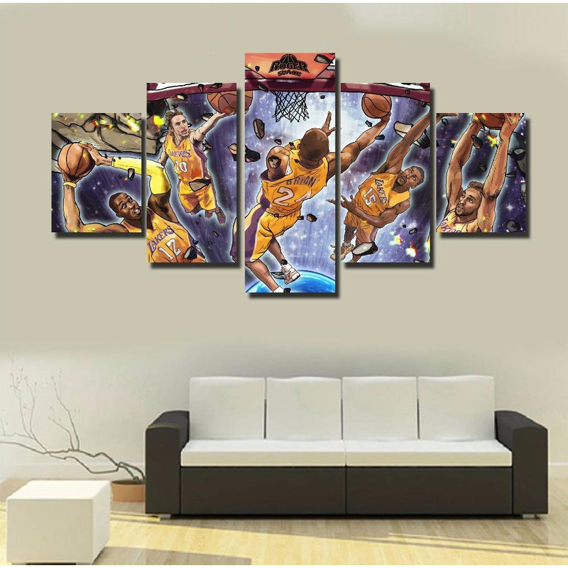 Kobe Bryant From Lakers - Sport 5 Panel Canvas Art Wall Decor.jpg