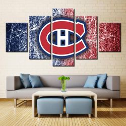 montreal canadiens professional ice hockey team ice rink sport 5 panel canvas art wall decor