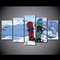 Mountain Skiing Painting Snowboard - Sport 5 Panel Canvas Art Wall Decor.jpg
