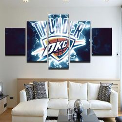 oklahoma city thunder 1 sport 5 panel canvas art wall decor
