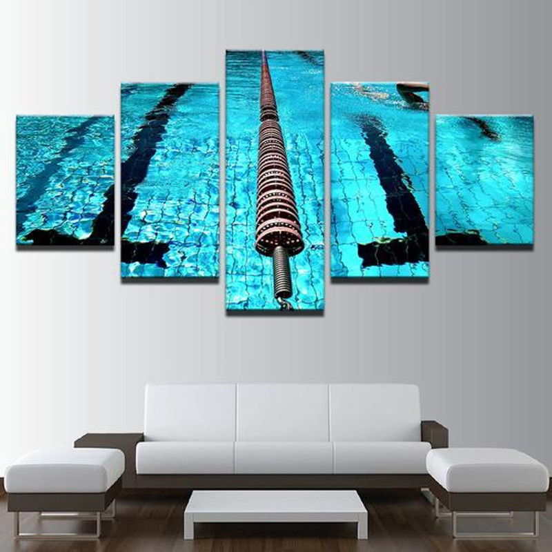 Olympic Swimming Pool Lane Divider - Sport 5 Panel Canvas Art Wall Decor.jpg