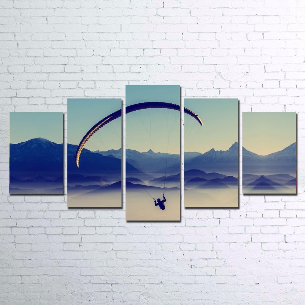 Paragliding - Sport 5 Panel Canvas Art Wall Decor.jpg