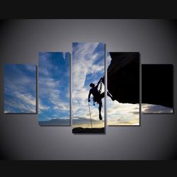 rock climbing sport 5 panel canvas art wall decor