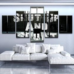shut up and squat sport 5 panel canvas art wall decor