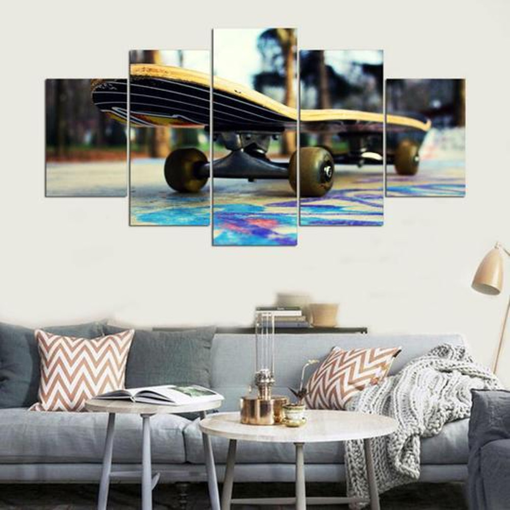 Skateboard Venice Beach California - Sport 5 Panel Canvas Art Wall Decor.jpg