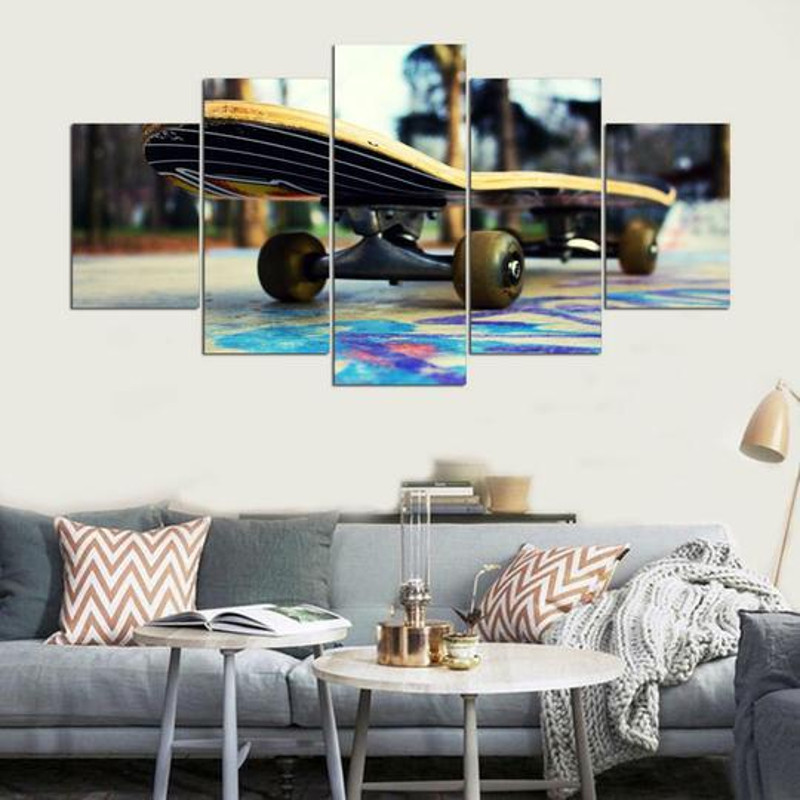 Skateboard Venice Beach California - Sport 5 Panel Canvas Art Wall Decor.jpg