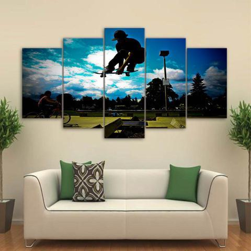 Skater - Sport 5 Panel Canvas Art Wall Decor.jpg