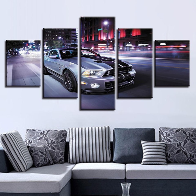 Sports Car Nightview - Automative 5 Panel Canvas Art Wall Decor.jpg