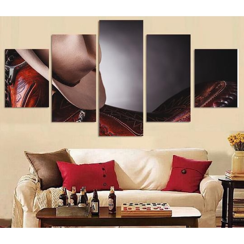 Stetson And Saddle - Sport 5 Panel Canvas Art Wall Decor.jpg