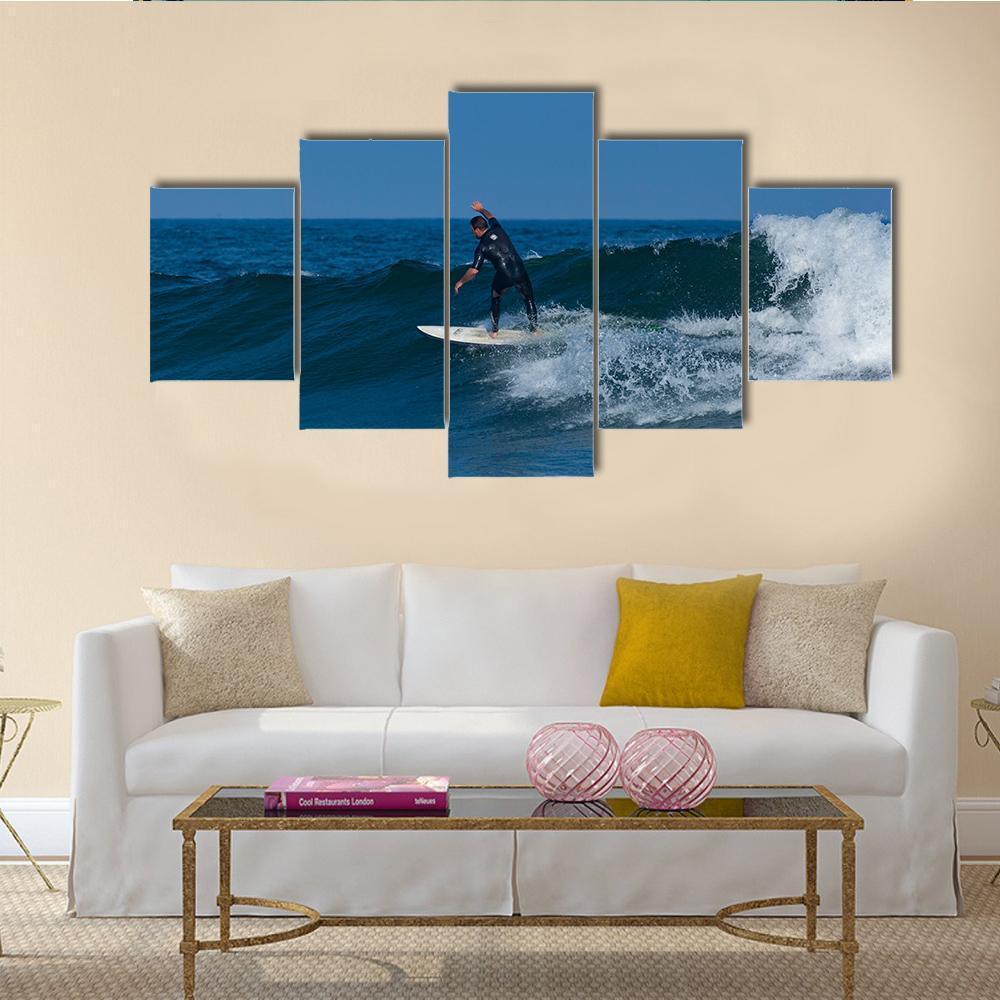 Surfers Enjoy The Surfing - Sport 5 Panel Canvas Art Wall Decor.jpg