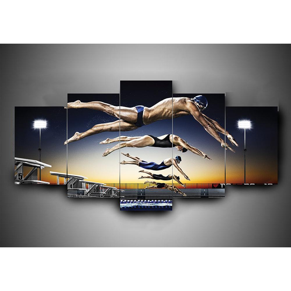 Swimming - Sport 5 Panel Canvas Art Wall Decor.jpg