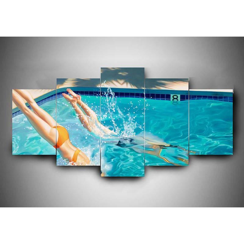 Swimming 2 - Sport 5 Panel Canvas Art Wall Decor.jpg