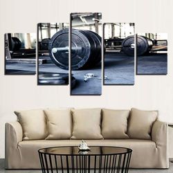 weightlifting gym sport 5 panel canvas art wall decor