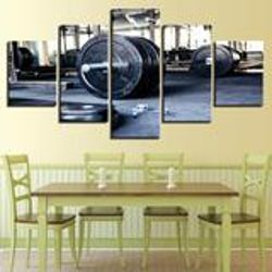 weightlifting sports gym fitness sport 5 panel canvas art wall decor