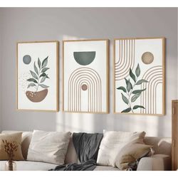 Sage Green Wall Art Set Of 3 Prints,