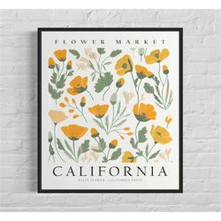 California State Flower, California Flower Market Art Print,
