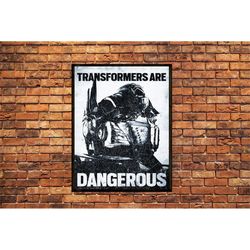 Transformers Black and White Propaganda Artwork Po ster