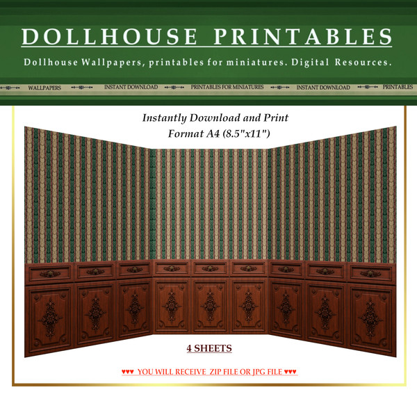 Wallpapers- Set 1 Digital Downloads for Dollhouses-Printables in Scale 112  (2).jpg