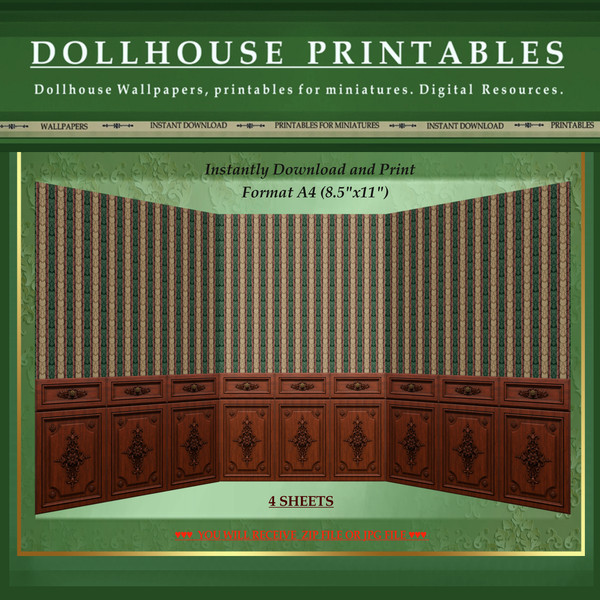 Wallpapers- Set 1 Digital Downloads for Dollhouses-Printables in Scale 112  (3).jpg