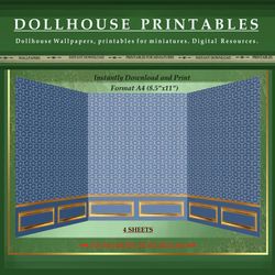 Wallpapers - Set 3 | Digital Downloads | Printables in Scale 1/12 - for Dollhouses and Unique Miniature Projects.