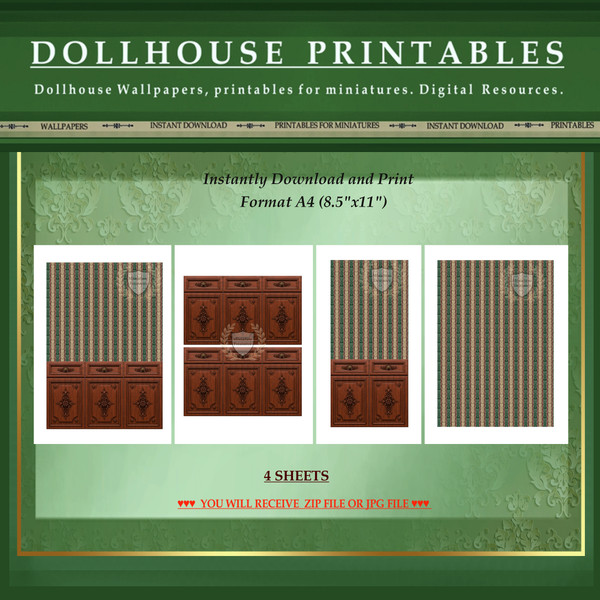 Wallpapers- Set 1 Digital Downloads for Dollhouses-Printables in Scale 112  (1).jpg