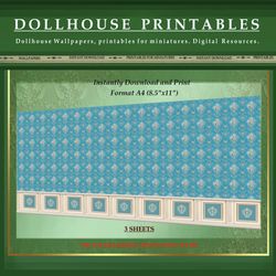 Wallpapers- Set 5-v1 | Digital Downloads for Dollhouses and Unique Miniature Projects - Printables in Scale 1:12
