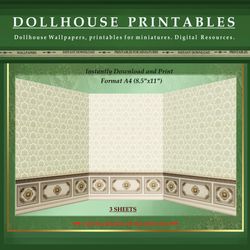 Wallpapers- Set 6-v1 | Digital Downloads for Dollhouses and Unique Miniature Projects - Printables in Scale 1:12