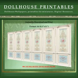Wallpapers- Set 9 | Digital Downloads for Dollhouses and Unique Miniature Projects - Printables in Scale 1:12