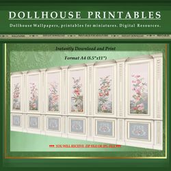 Wallpapers- Set 11 | Digital Downloads for Dollhouses and Unique Miniature Projects - Printables in Scale 1:12