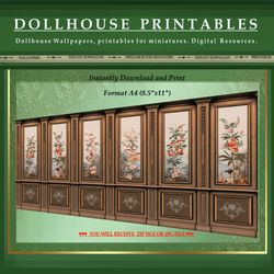 Wallpapers- Set 13 | Digital Downloads for Dollhouses and Unique Miniature Projects - Printables in Scale 1:12