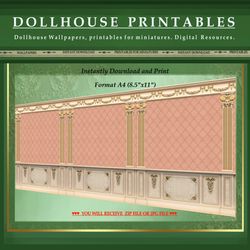 Wallpapers- Set 14 | Digital Downloads for Dollhouses and Unique Miniature Projects - Printables in Scale 1:12
