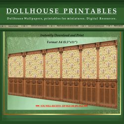 Wallpapers- Set 15-v3 | Digital Downloads for Dollhouses and Unique Miniature Projects - Printables in Scale 1:12