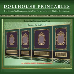 Wallpapers- Set 18-v1 | Digital Downloads for Dollhouses and Unique Miniature Projects - Printables in Scale 1:12