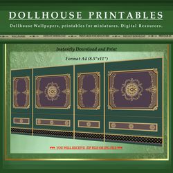 Wallpapers- Set 18-v2 | Digital Downloads for Dollhouses and Unique Miniature Projects - Printables in Scale 1:12