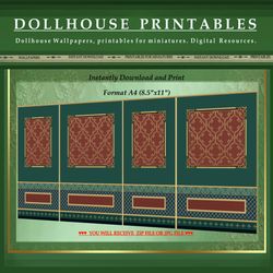 Wallpapers- Set 18-v3 | Digital Downloads for Dollhouses and Unique Miniature Projects - Printables in Scale 1:12