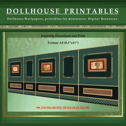Wallpapers- Set 18-v4 | Digital Downloads for Dollhouses and Unique Miniature Projects - Printables in Scale 1:12