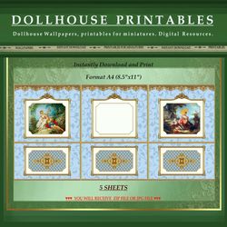 Wallpapers- Set 19-v1 | Digital Downloads for Dollhouses and Unique Miniature Projects - Printables in Scale 1:12
