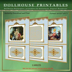 Wallpapers- Set 19-v4 | Digital Downloads for Dollhouses and Unique Miniature Projects - Printables in Scale 1:12