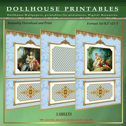 Wallpapers- Set 19-v5 | Digital Downloads for Dollhouses and Unique Miniature Projects - Printables in Scale 1:12