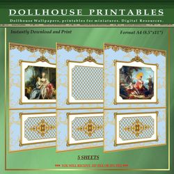Wallpapers- Set 19-v6 | Digital Downloads for Dollhouses and Unique Miniature Projects - Printables in Scale 1:12