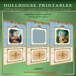 Wallpapers- Set 19-v9 | Digital Downloads for Dollhouses and Unique Miniature Projects - Printables in Scale 1:12